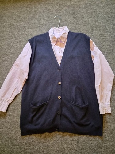 Blaue strick weste und lila - weste,