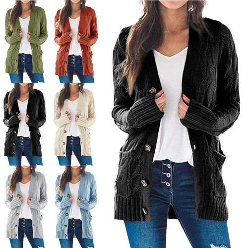 Damen strickjacke langarm mit - damen,