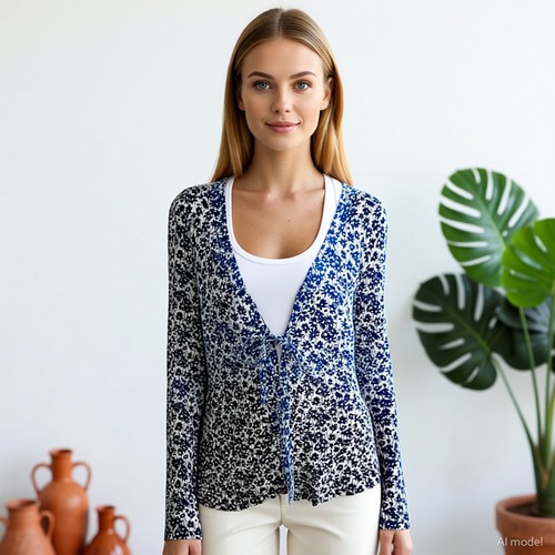 Boho romantik strickjacke blau - romantik,