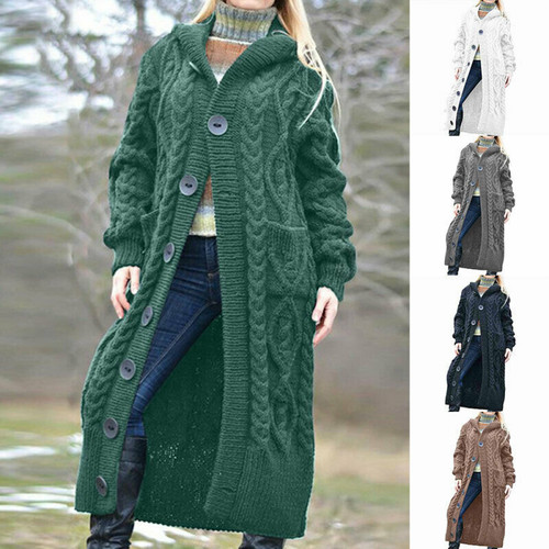 Damen mantel lang - lang, strickjacke