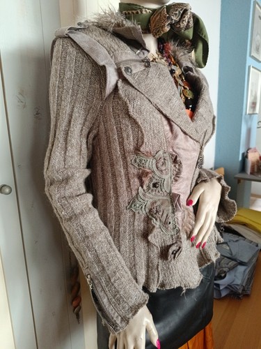 Jacke strickjacke beige 40 - jacke,