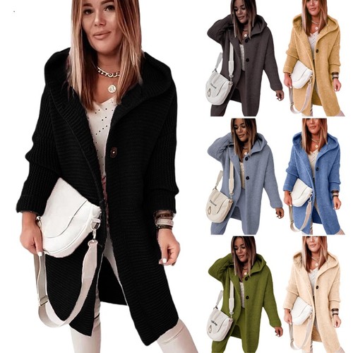 Damen langer strickmantel - langer,