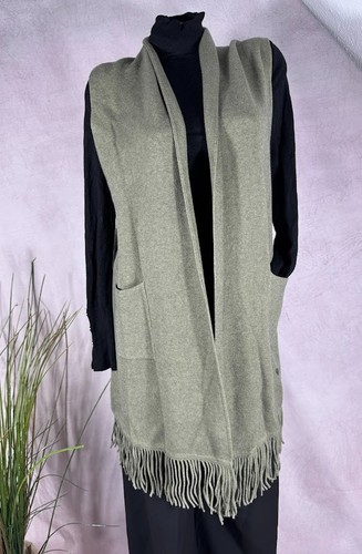 Damen strickweste lang fransen - strickweste,