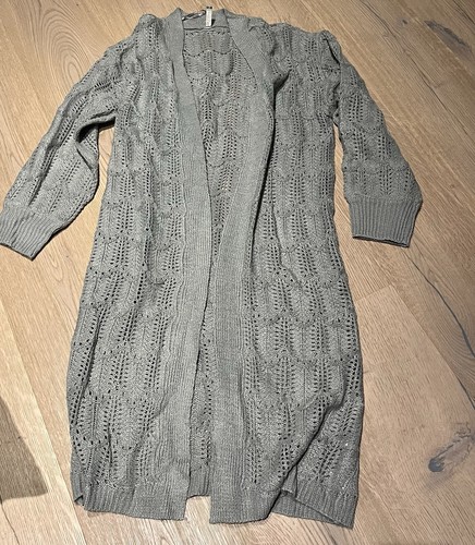 Weste häkel lang grau - häkel, s