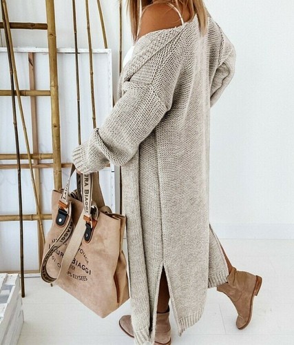 Oversized strickmantel lange - oversized,