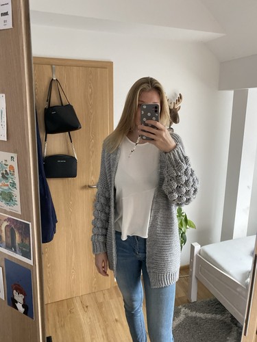 Cardigan strickjacke grau - cardigan,