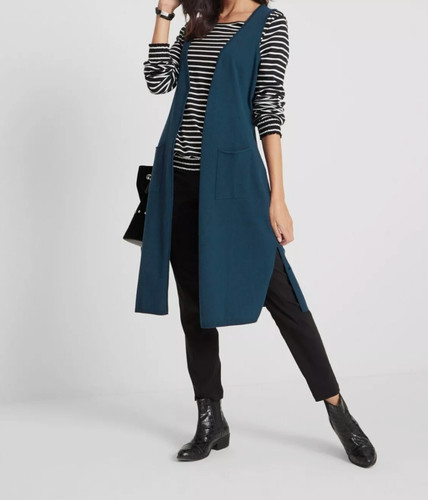 Damen weste blau lang - blau, jacke